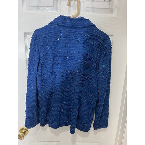 Ciara Sun Woo Top Size 1X Plus Size Blue Color Jacket Blouse With Buttons Womens - Picture 6 of 6